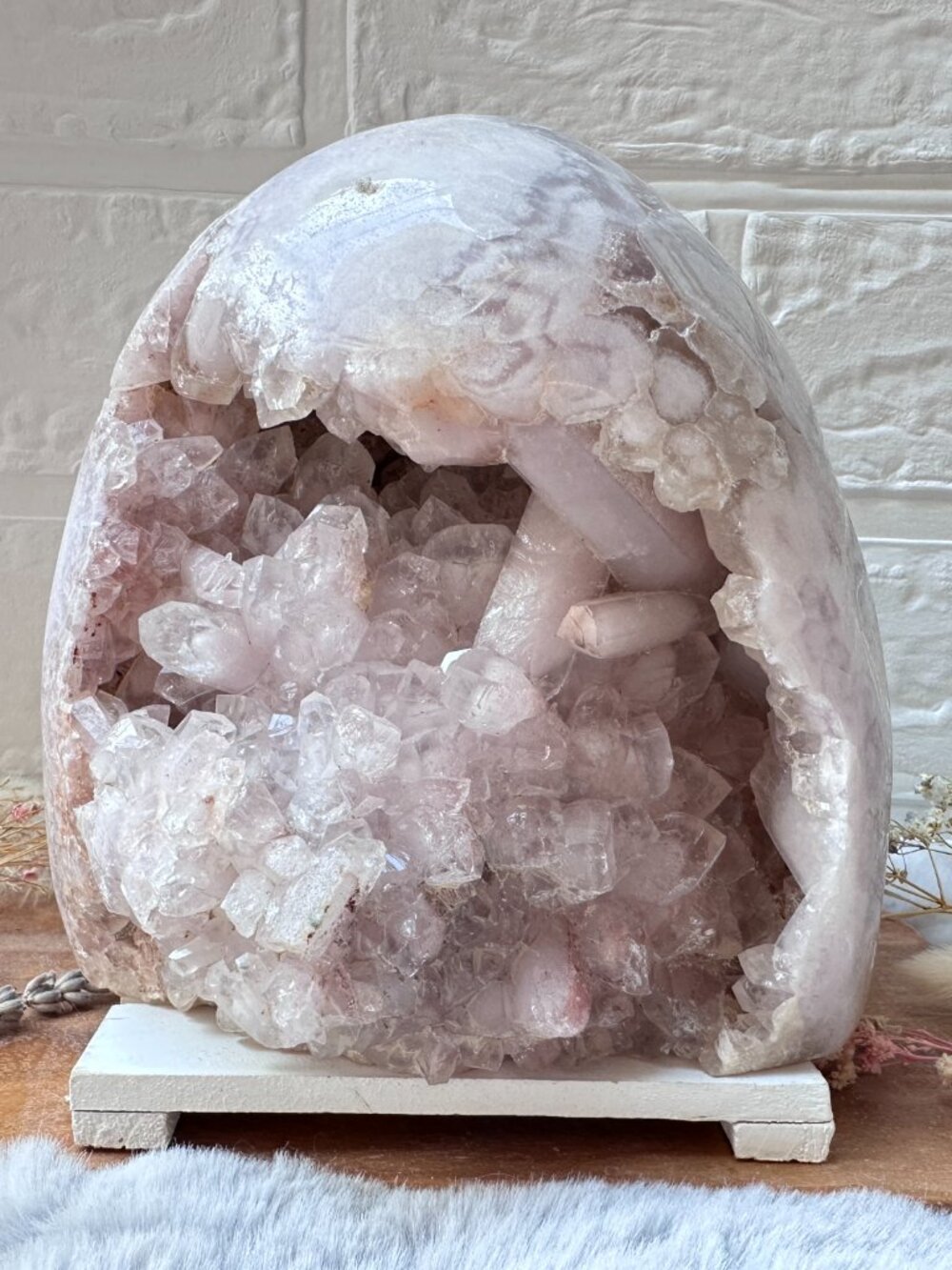Gorgeous 3.28kg Large Pink Amethyst Free Form Geode Statement Piece